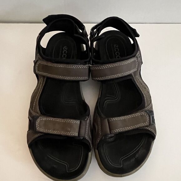 Ecco Yucatan Sandals Mens Shoes Brown Black Offroad Hiking Slingback EU 45 US 11